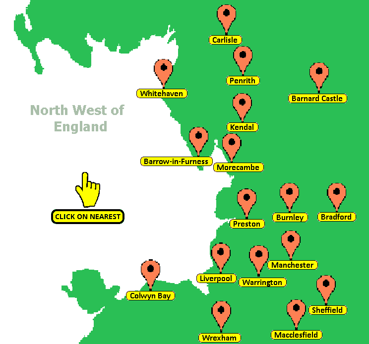 Map of Northwest UK